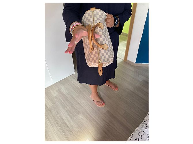 Louis Vuitton Speedy 30 Damier Azur in pelle - vista 4