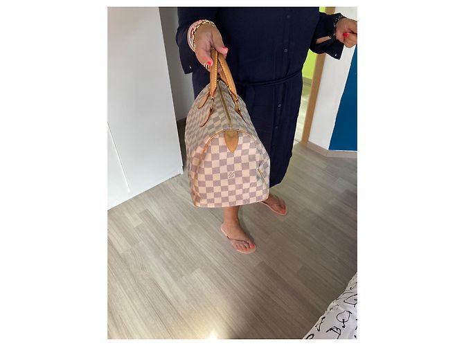 Louis Vuitton Speedy 30 Damier Azur in pelle - vista 5
