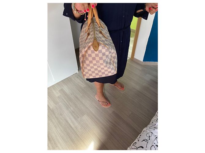 Louis Vuitton Speedy 30 Damier Azur in pelle - vista 6