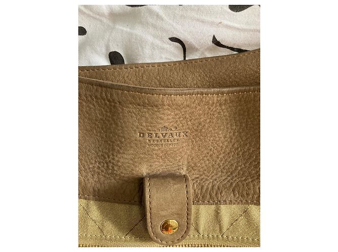 Borsa a tracolla Delvaux in camoscio Taupe - vista 2