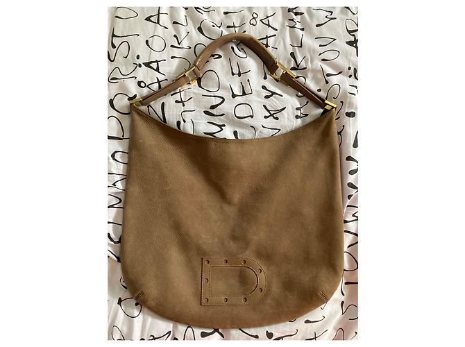 Borsa a tracolla Delvaux in camoscio Taupe - vista 4