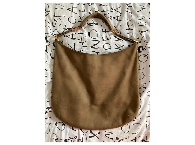 Borsa a tracolla Delvaux in camoscio Taupe - vista 5