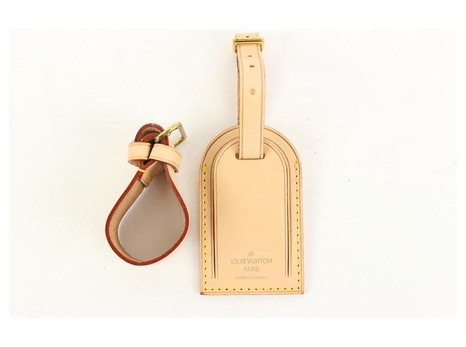 Louis Vuitton Etiquette de bagage en cuir de vachette et bijou de sac Poignet Keepall - vue 6