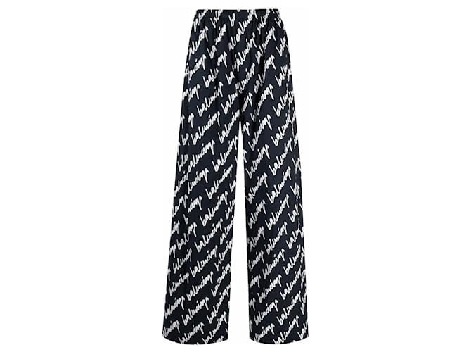 Balenciaga New Scribble Pajama Pants Blue Cotton ref.587827 - Joli Closet