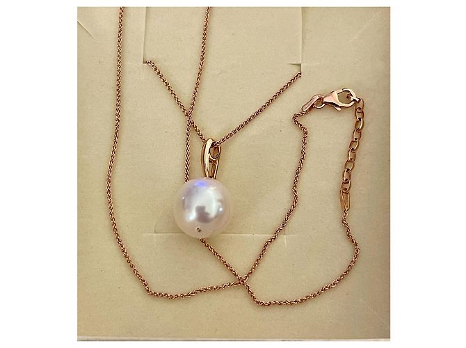 Autre Marque Collana Blue Cult in Oro Rosa 14k e Perla Bianca Gold hardware - vista 3