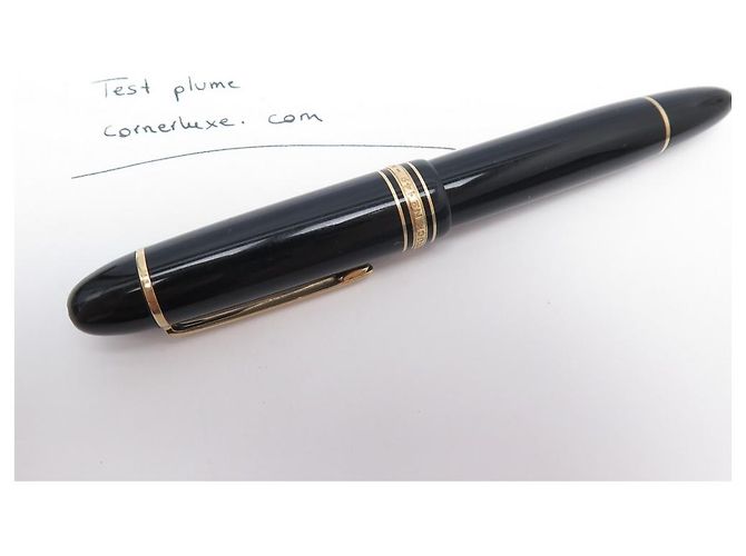 PENNA MEISTERSTUCK MONTBLANC PIUMA 149 d'oro 115384 IN RESINA NERA CON PISTONE Nero - vista 13