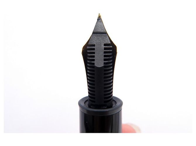 PENNA MEISTERSTUCK MONTBLANC PIUMA 149 d'oro 115384 IN RESINA NERA CON PISTONE Nero - vista 7