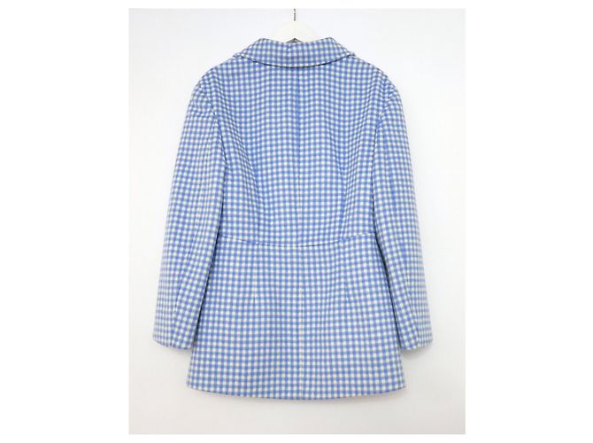 Prada AW13 Gingham Wool Peplum Hem Jacket - view 5