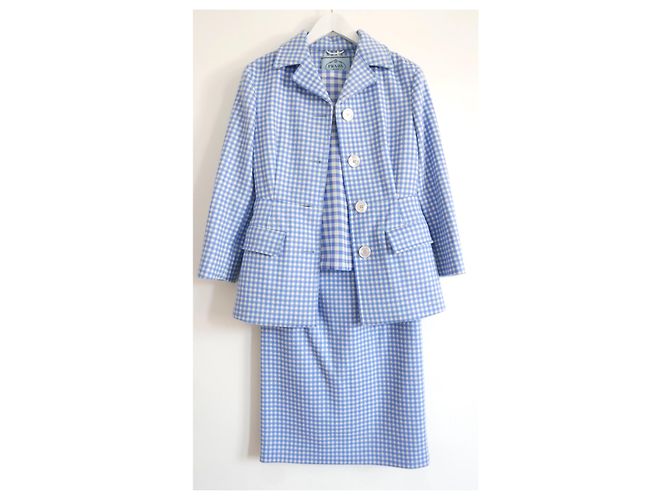 Prada AW13 Gingham Wool Peplum Hem Jacket - view 9