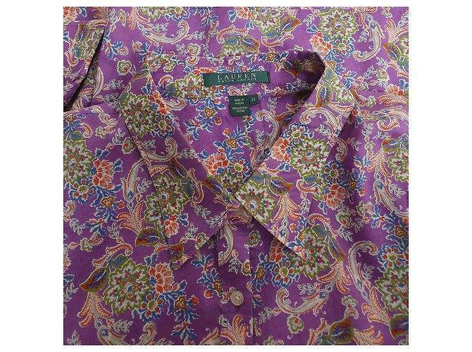 Ralph Lauren Top de camisa de algodón morado Talla XXL Multicolor Púrpura - vista 5