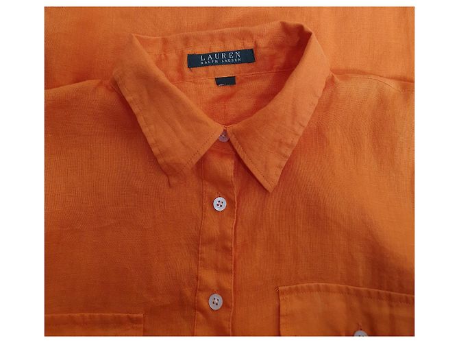 Ralph Lauren Camicetta di lino arancione - vista 5