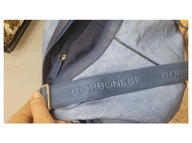 Autre Marque Borbonese borsa tracolla tote bag Blu chiaro - vista 12