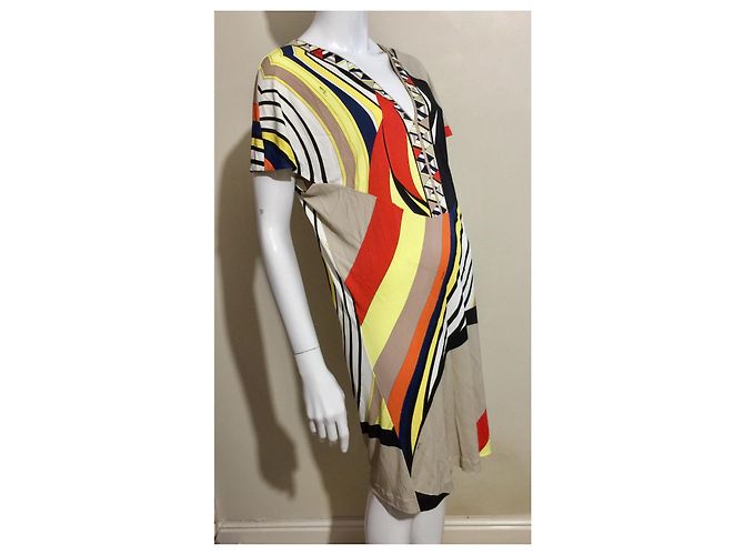 Emilio Pucci Vestido de seda con estampado de firma Multicolor - vista 2
