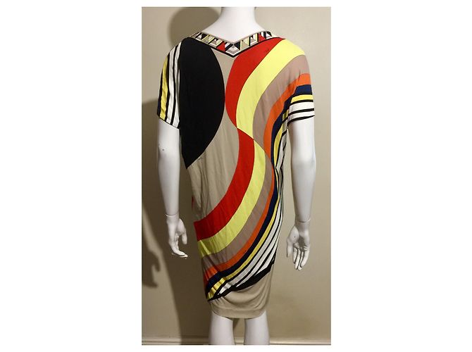 Emilio Pucci Vestido de seda con estampado de firma Multicolor - vista 3