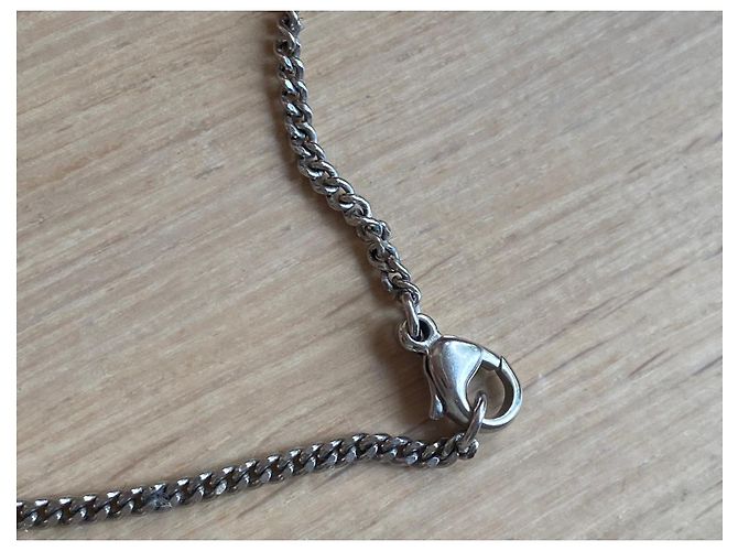 Cambon Collana vintage con logo CC Chanel Nero Argento Bianco - vista 5