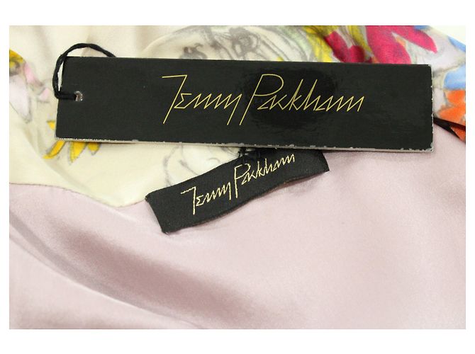 Bata con borde floral de Jenny Packham en seda dorada Dorado Metálico - vista 5