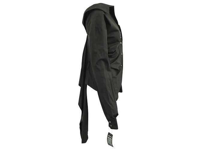 Marques Almeida Camisa Shift Assimétrica em Algodão Preto - vista 2