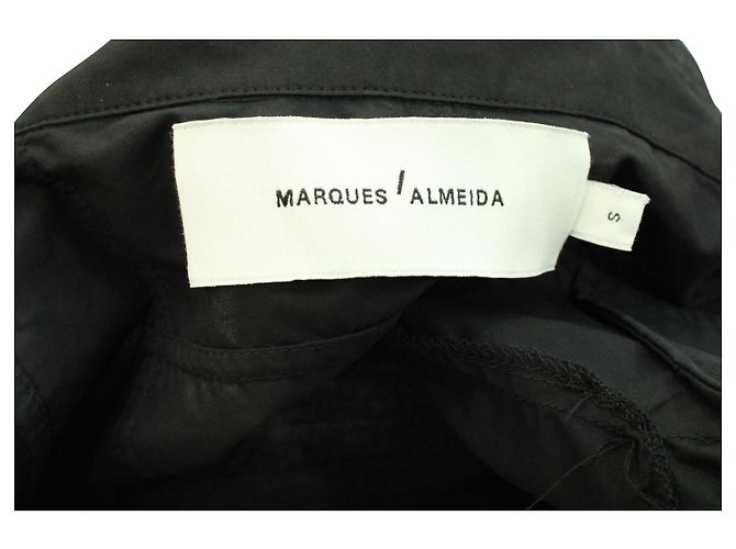 Marques Almeida Camisa Shift Assimétrica em Algodão Preto - vista 4