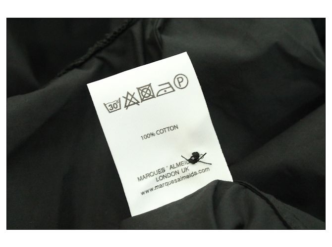 Marques Almeida Camisa Shift Assimétrica em Algodão Preto - vista 6