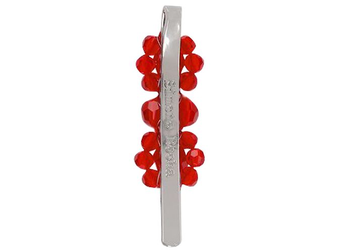 Simone Rocha Mini Crystal Flower Hair Clip in Red - view 2
