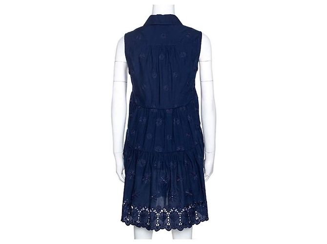 Diane Von Furstenberg Abito DvF blu scuro Kit con ricamo occhiello - vista 3