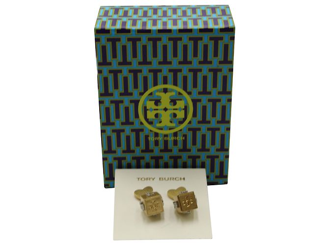 Orecchini Tory Burch Love Cube in metallo dorato D'oro Metallico - vista 6