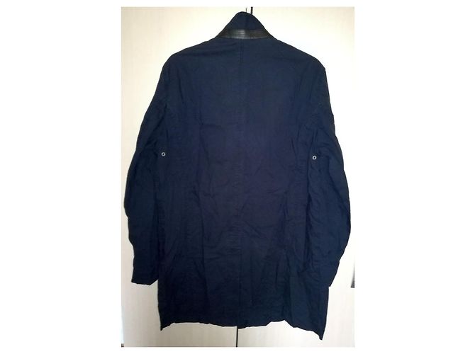 Bogner Classic Fit Light & Thin Dark Blue Cotton Summer Coat - view 10