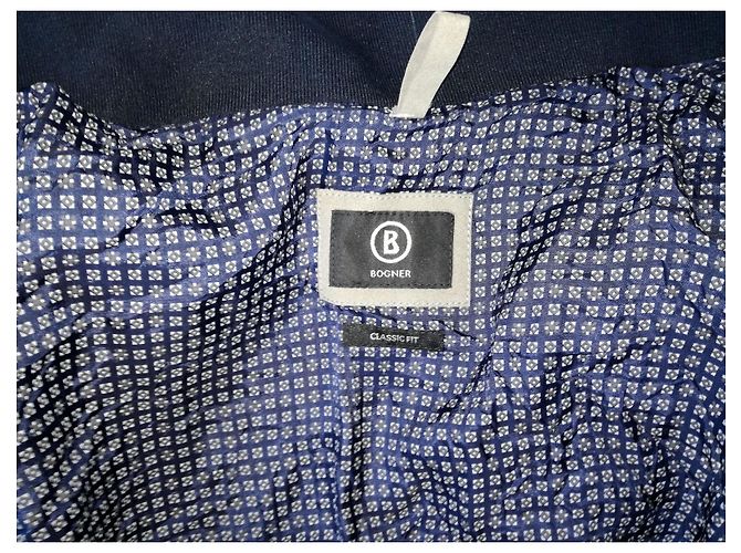 Bogner Classic Fit Light & Thin Dark Blue Cotton Summer Coat - view 12