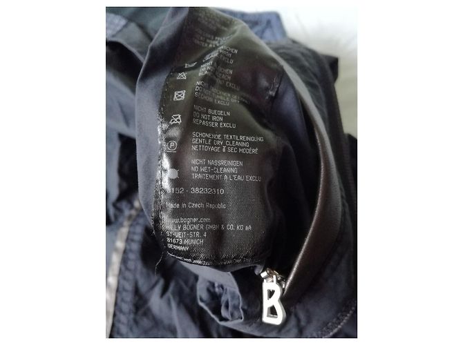 Bogner Classic Fit Light & Thin Dark Blue Cotton Summer Coat - view 16
