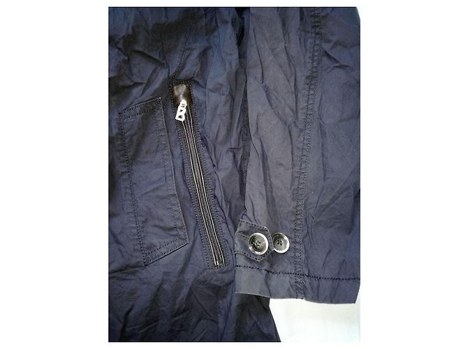 Bogner Classic Fit Light & Thin Dark Blue Cotton Summer Coat - view 7