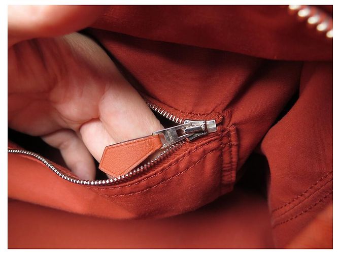 Hermès HERMES ACAPULCO MM CABAS EM LONA E BOLSA DE COURO LARANJA - vista 15