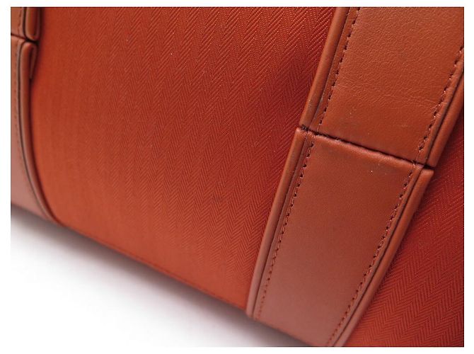Hermès HERMES ACAPULCO MM CABAS EM LONA E BOLSA DE COURO LARANJA - vista 5