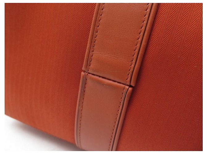 Hermès HERMES ACAPULCO MM CABAS EM LONA E BOLSA DE COURO LARANJA - vista 6
