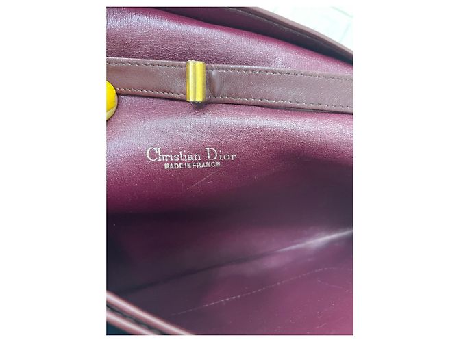 Borsa a tracolla Christian Dior in tessuto bordeaux - vista 2