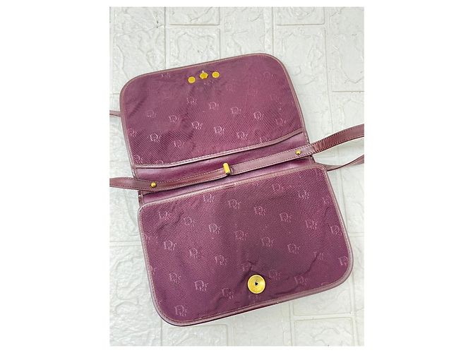 Borsa a tracolla Christian Dior in tessuto bordeaux - vista 3