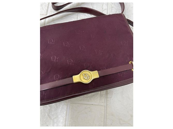 Borsa a tracolla Christian Dior in tessuto bordeaux - vista 5