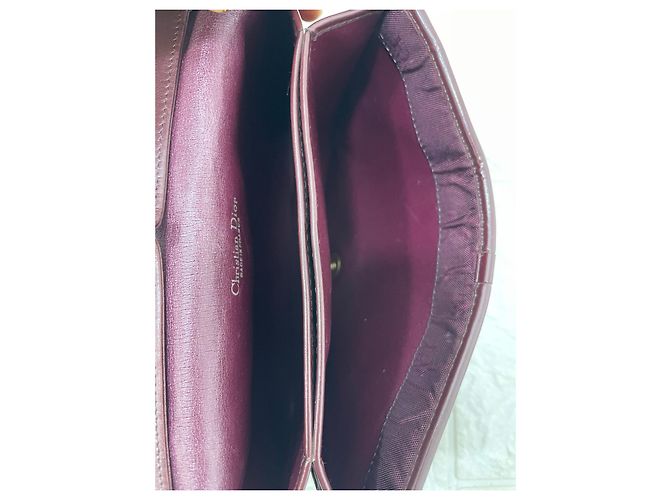 Borsa a tracolla Christian Dior in tessuto bordeaux - vista 7