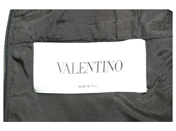 Vestido de cóctel con paneles de encaje de Chantilly en lana negra de Valentino Negro - vista 5