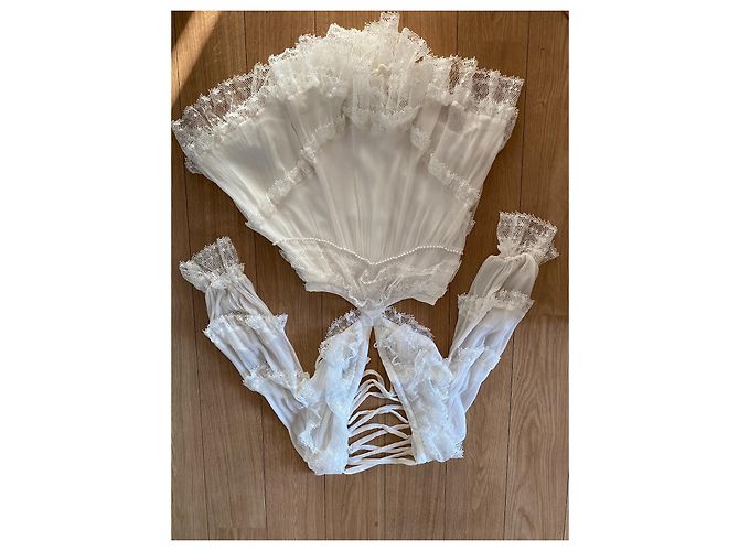 ZIMMERMANN Suraya Mido-Seidenkleid mit gerüschtem Häkelbesatz und Schweizer Punkten Weiß - Ansicht 3