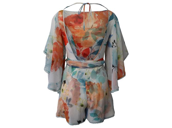 Autre Marque Macacão aberto nas costas Charo Ruiz com estampa floral em poliéster multicolorido Impressão em python - vista 3