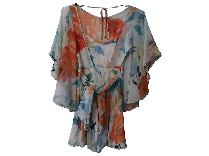 Autre Marque Macacão aberto nas costas Charo Ruiz com estampa floral em poliéster multicolorido Impressão em python - vista 4