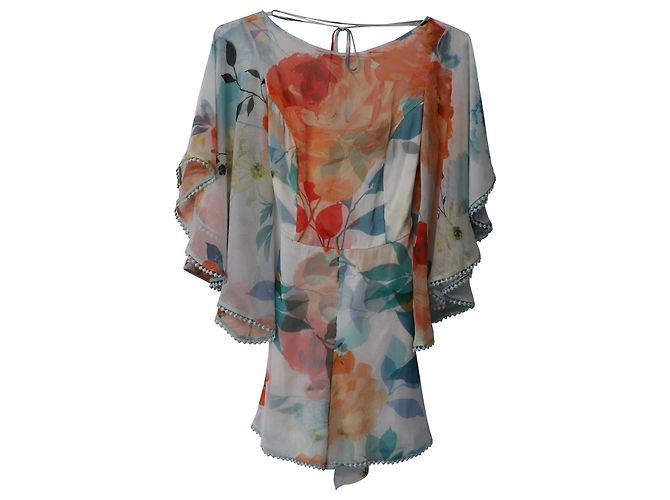 Autre Marque Macacão aberto nas costas Charo Ruiz com estampa floral em poliéster multicolorido Impressão em python - vista 5