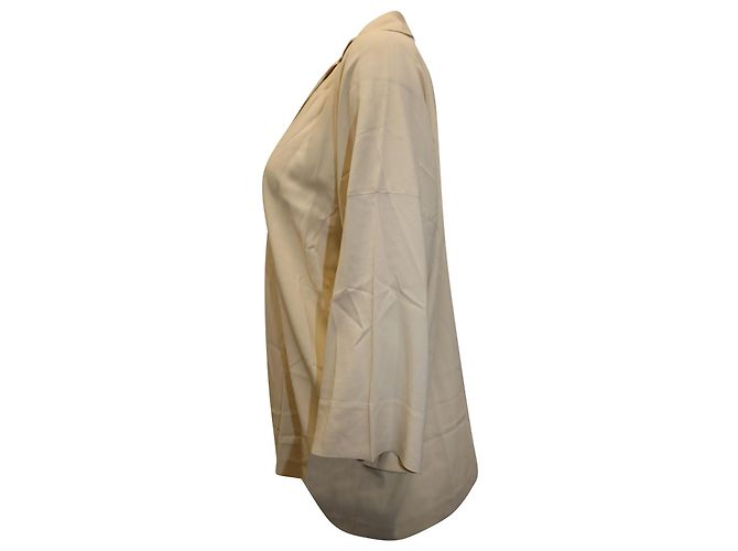 Vince Long Sleeve Flowy Blouse in Beige Viscose  Brown - view 2
