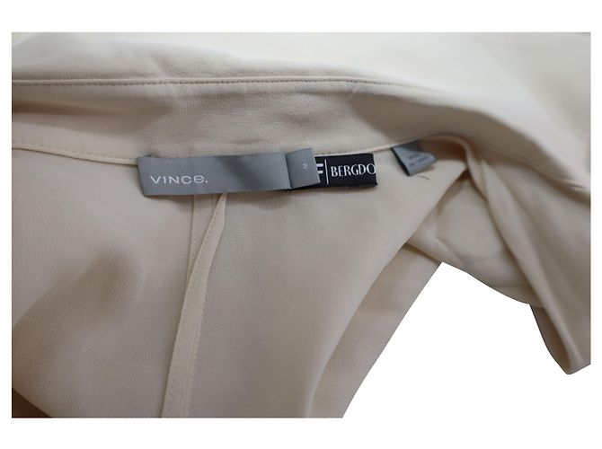 Vince Long Sleeve Flowy Blouse in Beige Viscose  Brown - view 4