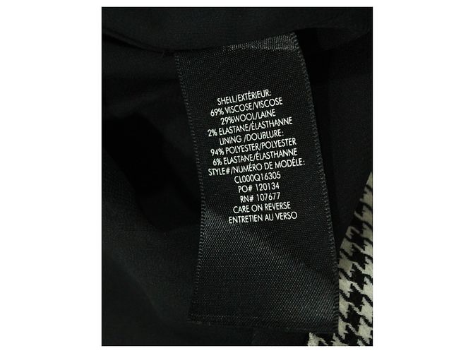 Alice + Olivia Minissaia Alice & Olivia Houndstooth com cinto em viscose preto/branco - vista 5