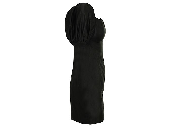 Autre Marque Abito Caroline Constas con spalle scoperte e cut-out in cotone nero - vista 2