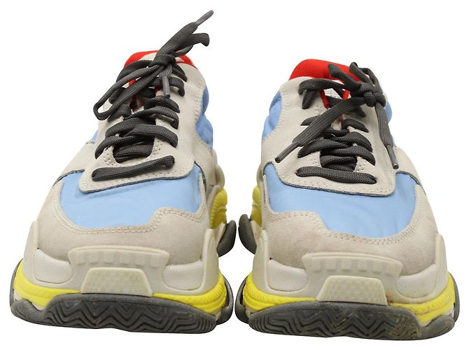 First Sneakers Triple S di Balenciaga in camoscio multicolor - vista 2