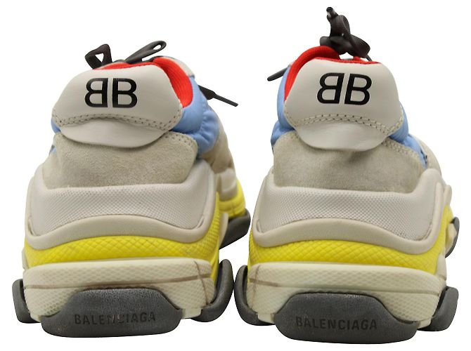 First Sneakers Triple S di Balenciaga in camoscio multicolor - vista 6