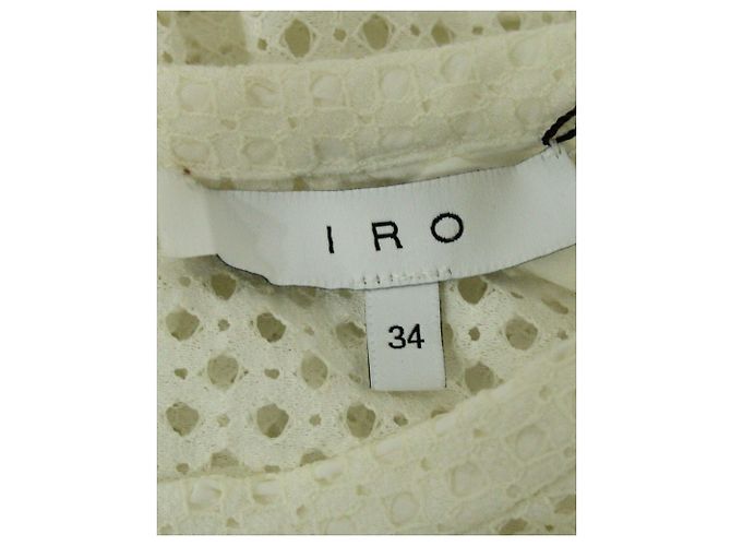 IRO Glen Layered Peplum Bluse aus cremefarbenem Nylon Weiß Roh - Ansicht 4