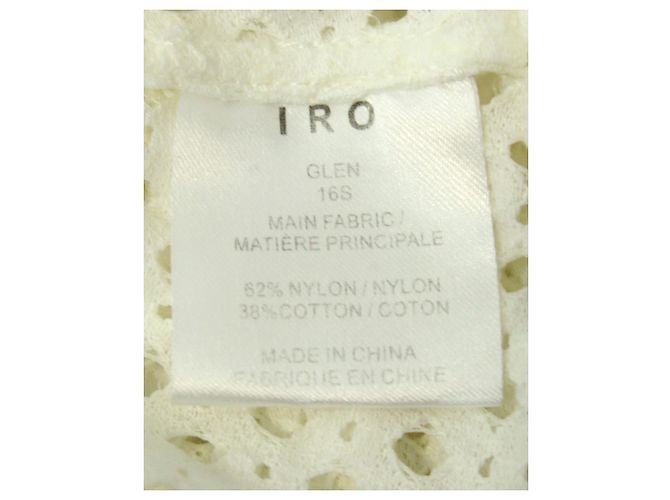 IRO Glen Layered Peplum Bluse aus cremefarbenem Nylon Weiß Roh - Ansicht 5